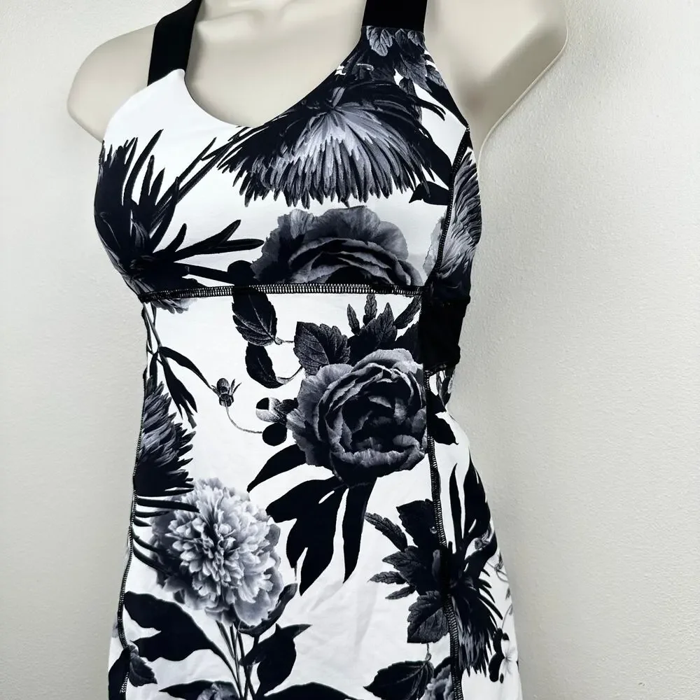 Lululemon Women's Lululemon Push Ur Limits Tank Brisk Bloom Black White Black 4